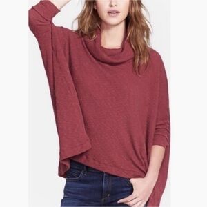 Free People Beach World Traveler Split Back Cowl Neck Top